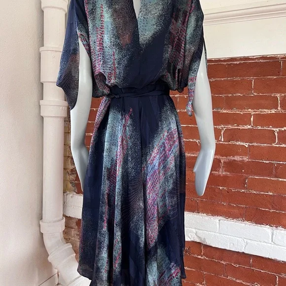 Vintage The Silk Farm 80’s Silk Midi Dress - Picture 10 of 16